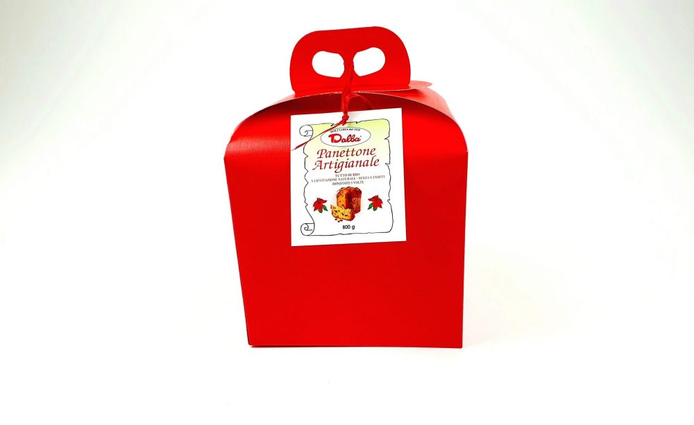 PANETTONE UVETTA SCATOLA ROSSA NATALE DALBA
