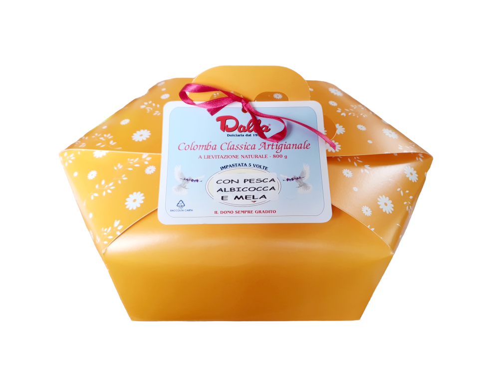 Colomba con pesca, albicocca e mela - 800 g - Scatola